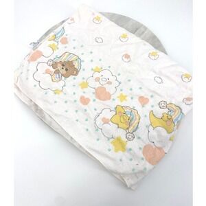 Vintage Riegel Kids Blanket 30x40 Sleepy Clouds Bears Stars‎ Nursery Decor